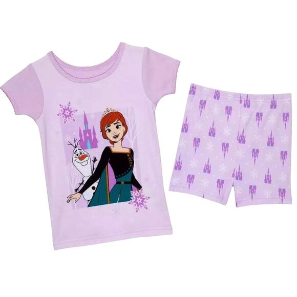 Disney Girl's Frozen Pajamas 4 Piece Cotton Set Size 2T NWT - Picture 7 of 7